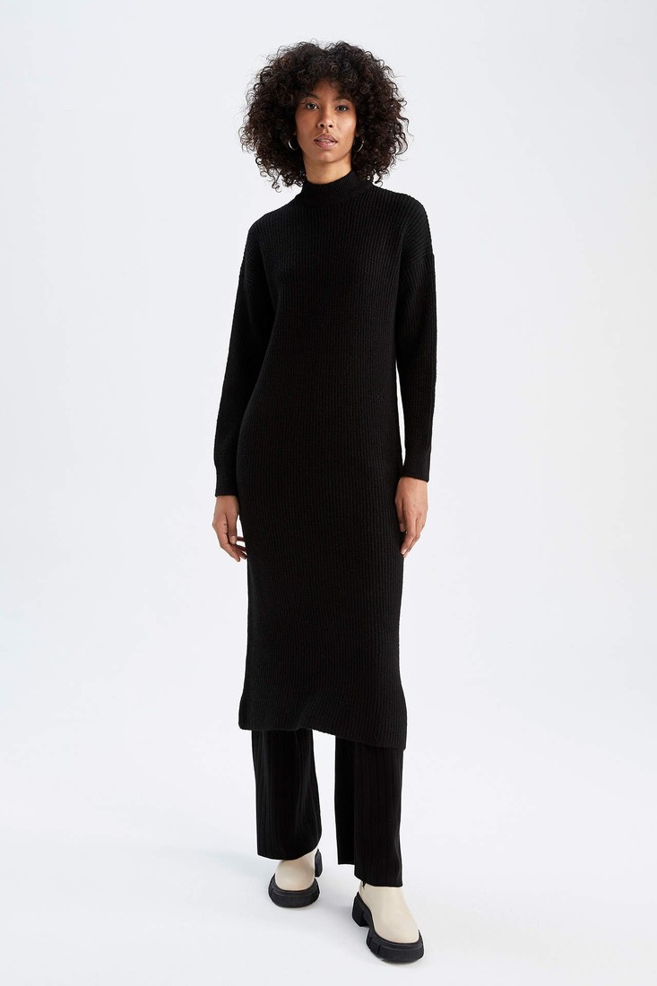 DEFACTO Regular Fit Long Sleeve Long Sleeve Trico Dress