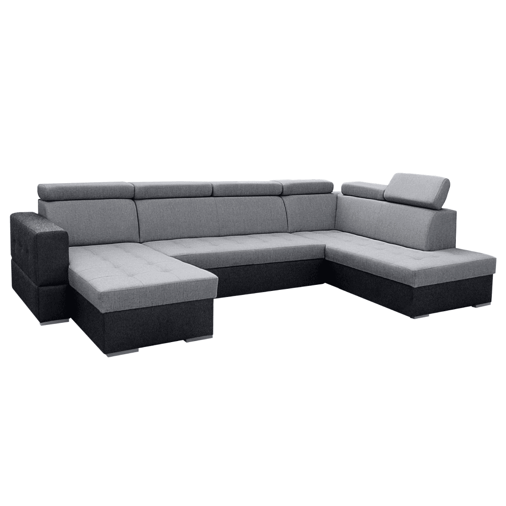 Rozkládací sedací souprava, šedá/tmavě šedá, pravá, VASTO ROH