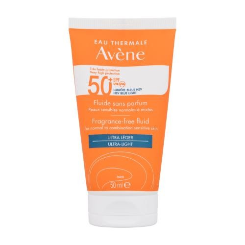 Avene Sun Fragrance-Free Fluid Ultra-Light SPF50+ 50 ml opaľovací prípravok na tvár na všetky typy pleti; na normálnu pleť