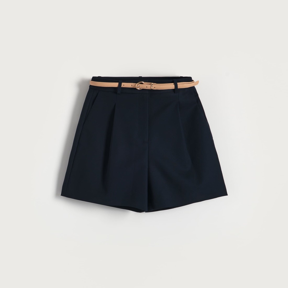 Reserved - Ladies` shorts & belt - Biela