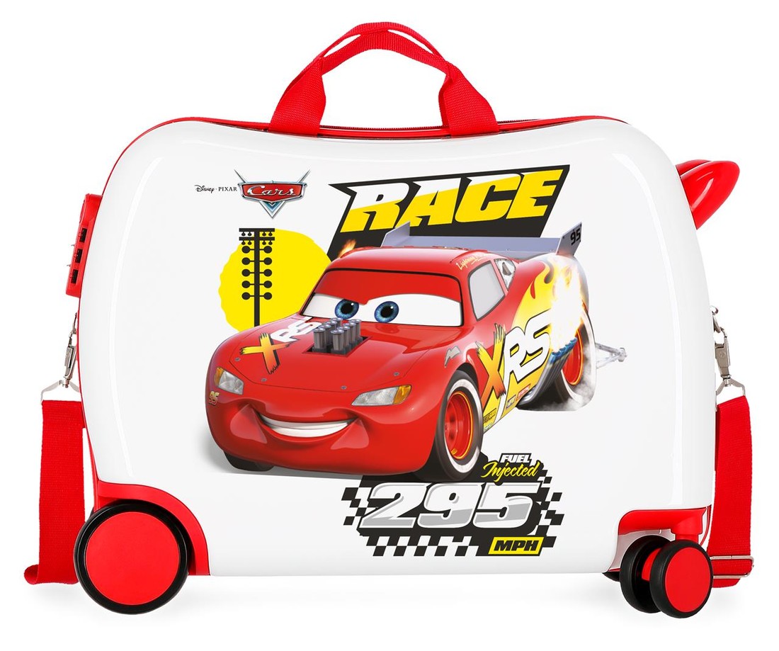 JOUMMABAGS Detský kufor na kolieskach - odrážadlo - Disney Cars Joy