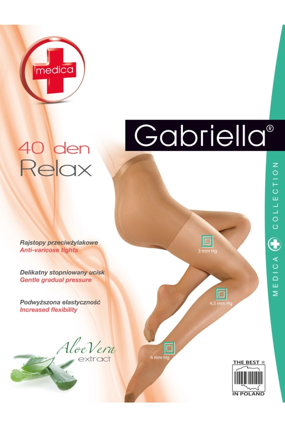 Dámske pančucháče Gabriella rajstopy relax medica 40 den melisa 2