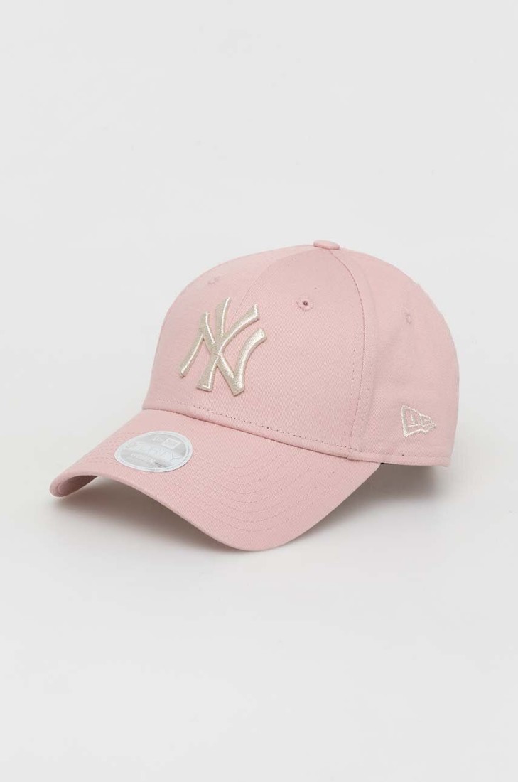 Bavlnená šiltovka New Era ružová farba, s nášivkou, NEW YORK YANKEES