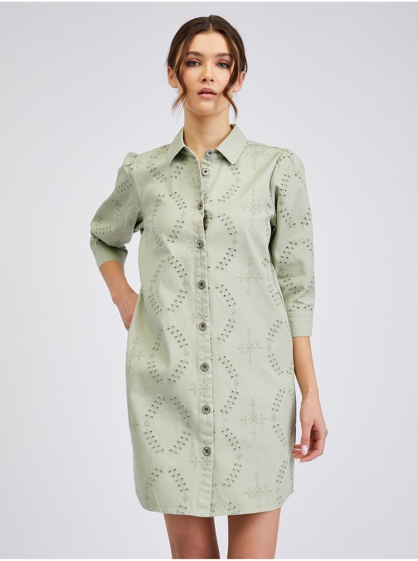 Orsay Light Green Denim Dress - Women