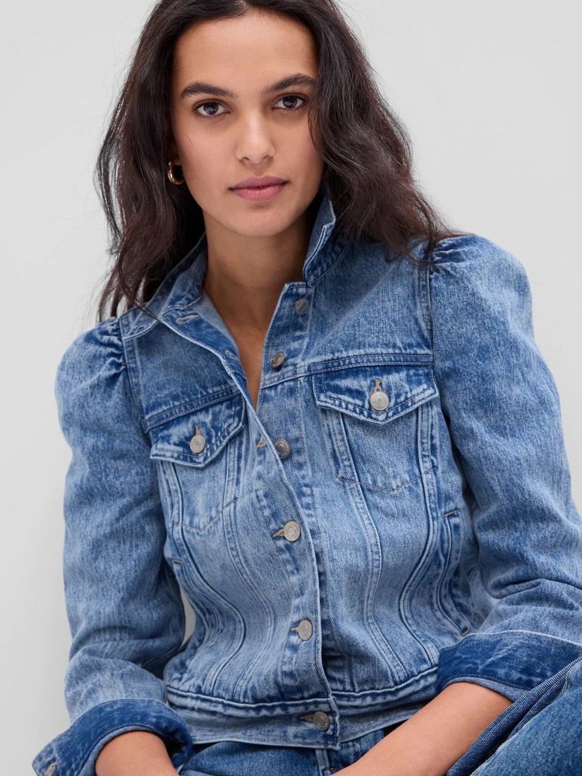 GAP Denim Jacket with Puffed Sleeves - Women