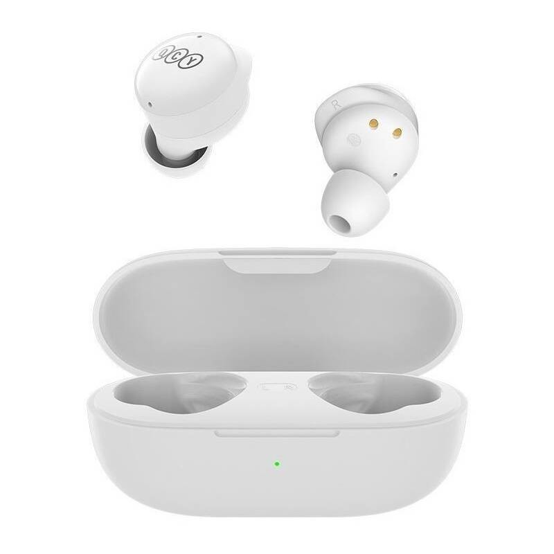 QCY-T17 bezdrôtové Bluetooth slúchadlá s dobíjacím boxom.biele