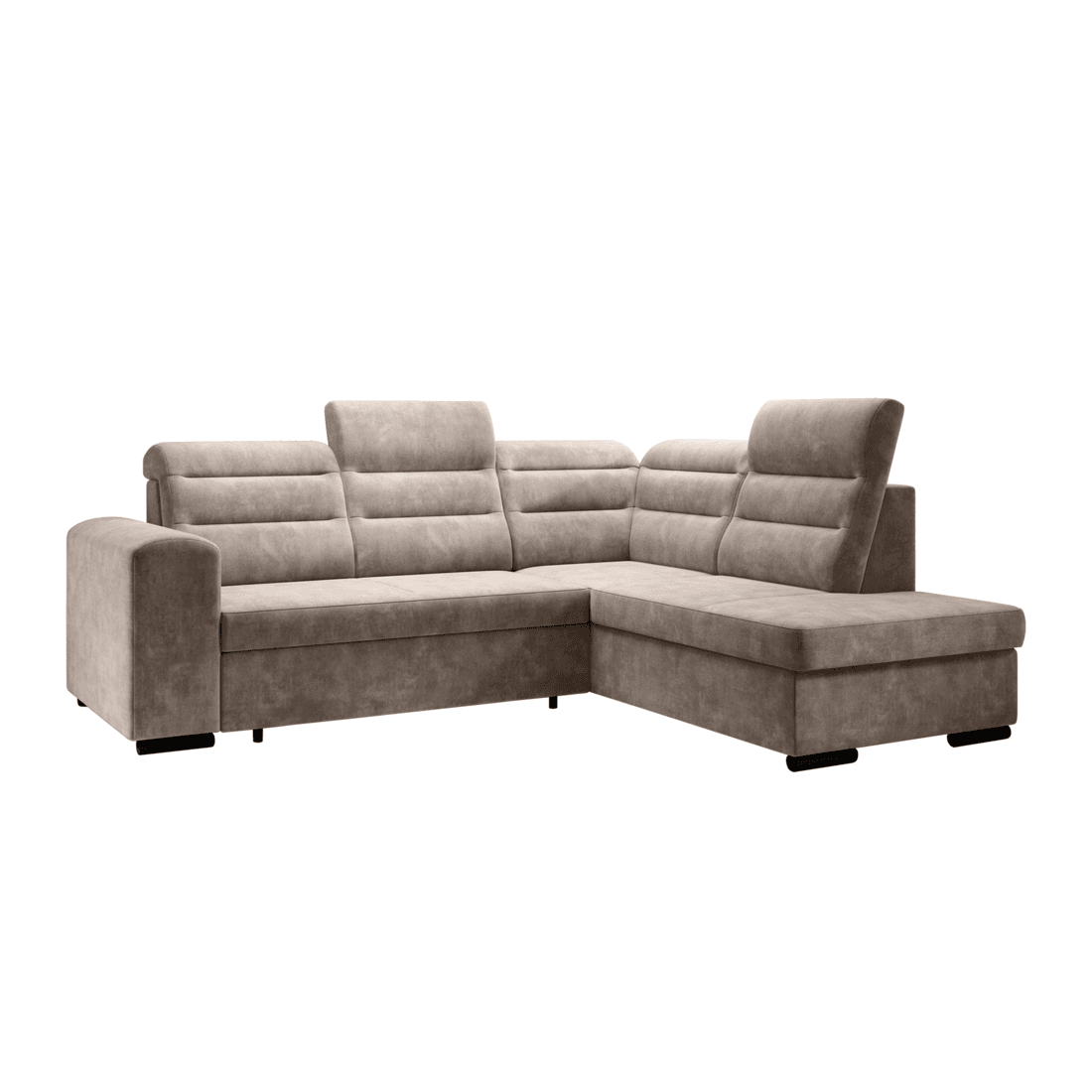 Rozkládací sedací souprava, šedohnědá Taupe, pravá, KLOUDY ROH