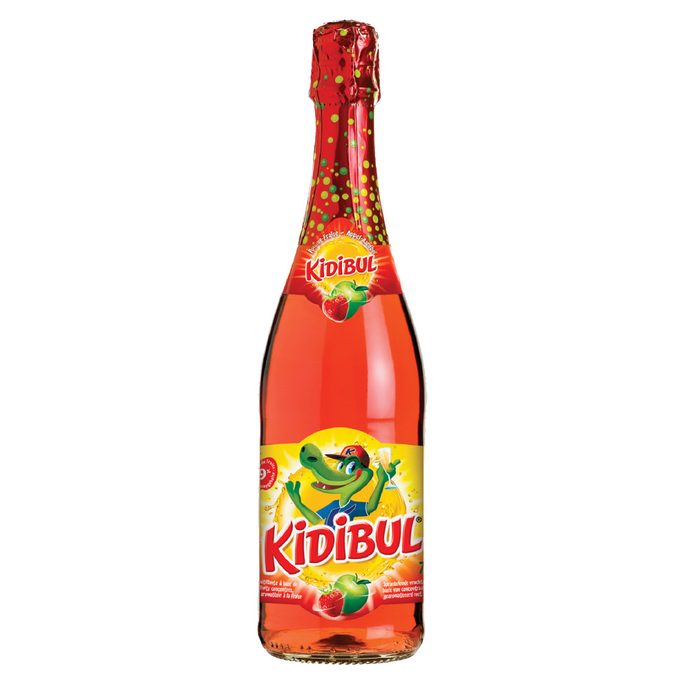 KIDIBUL Detský šumivý nápoj jablko a jahoda 750 ml