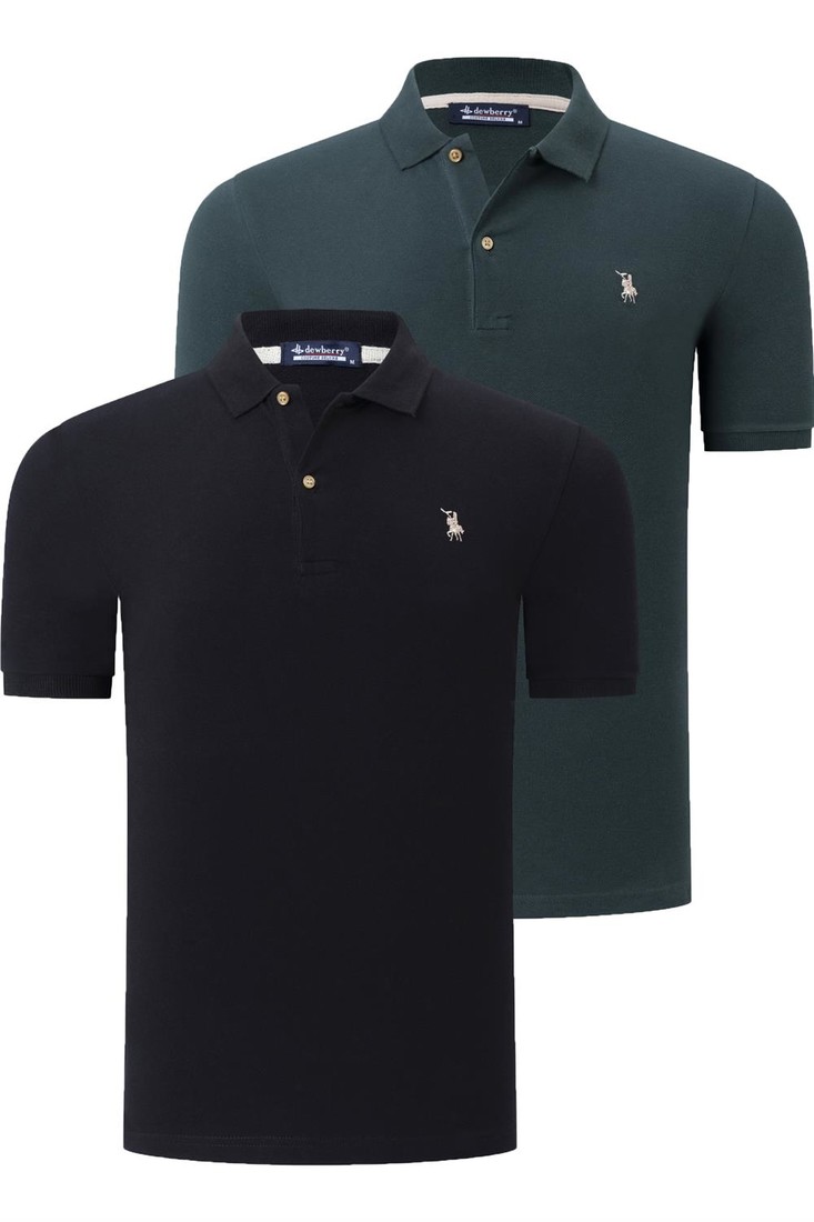 DUAL SET T8561 DEWBERRY MENS TSHIRT-BLACK-KHAKI