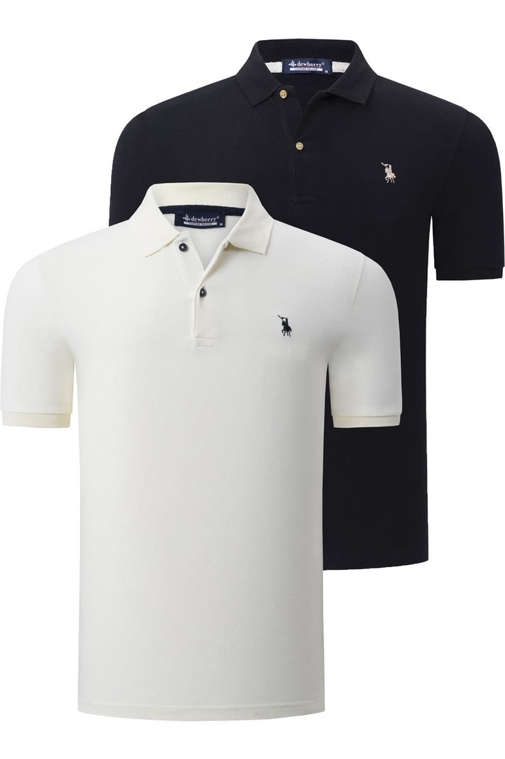 DUAL SET T8561 DEWBERRY MENS TSHIRT-BLACK-BONE