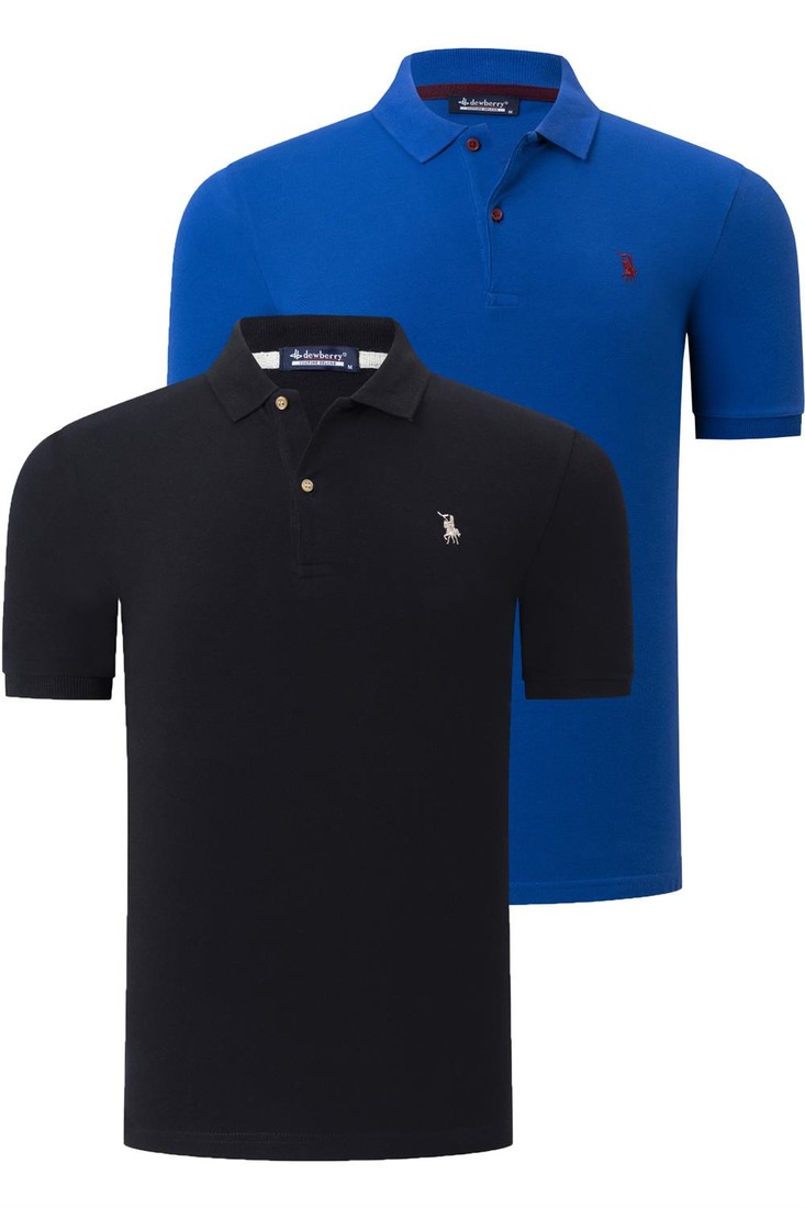DUAL SET T8561 DEWBERRY MENS TSHIRT-BLACK-SAKS