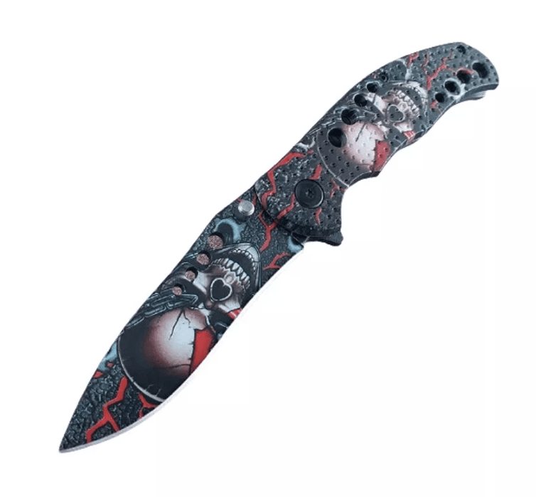 Skladací taktický nôž SKULL 20 cm, Červená
