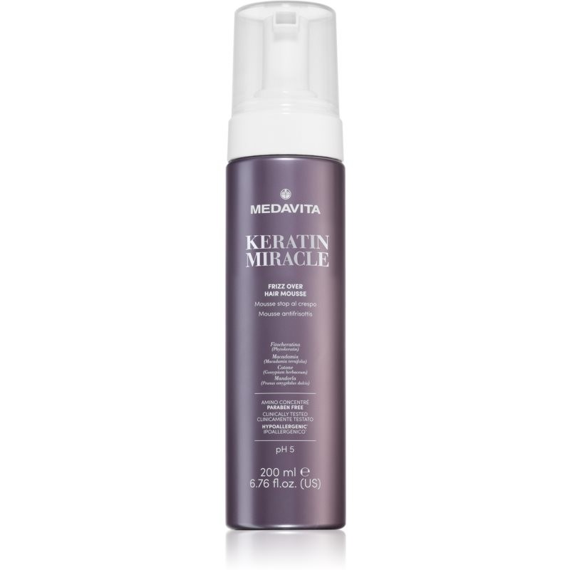 Medavita Keratin Miracle Frizz Over Hair Mousse stylingová pena na vlasy 200 ml