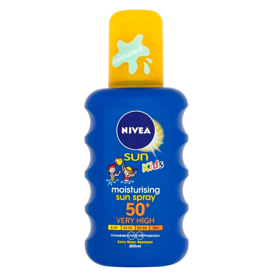 NIVEA Sun Detský farebný sprej na opaľovanie OF 50+ 200 ml