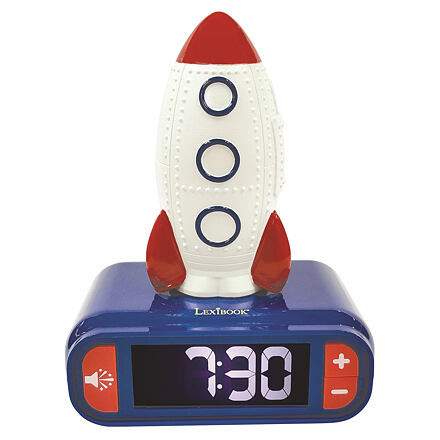 Lexibook Detský budík s raketou as nočným svetlením