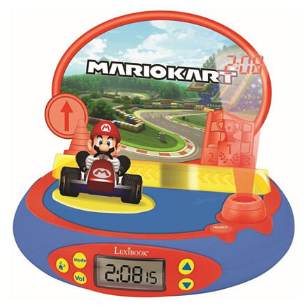 Lexibook Detský budík Mario Kart s rádiom a projektorom