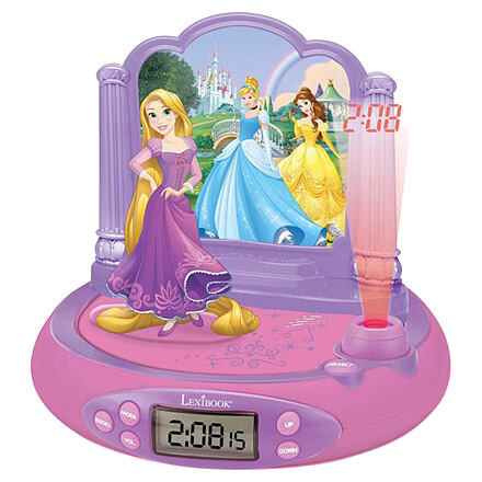 Lexibook Detský budík Disney Princess s rádiom a projektorom