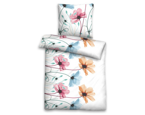 Mikrosaténové obliečky Flora, kvetinové, 140x220 cm%