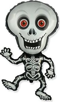 Balónik fóliový kostlivec – 82 cm – Halloween – čierno-sivý