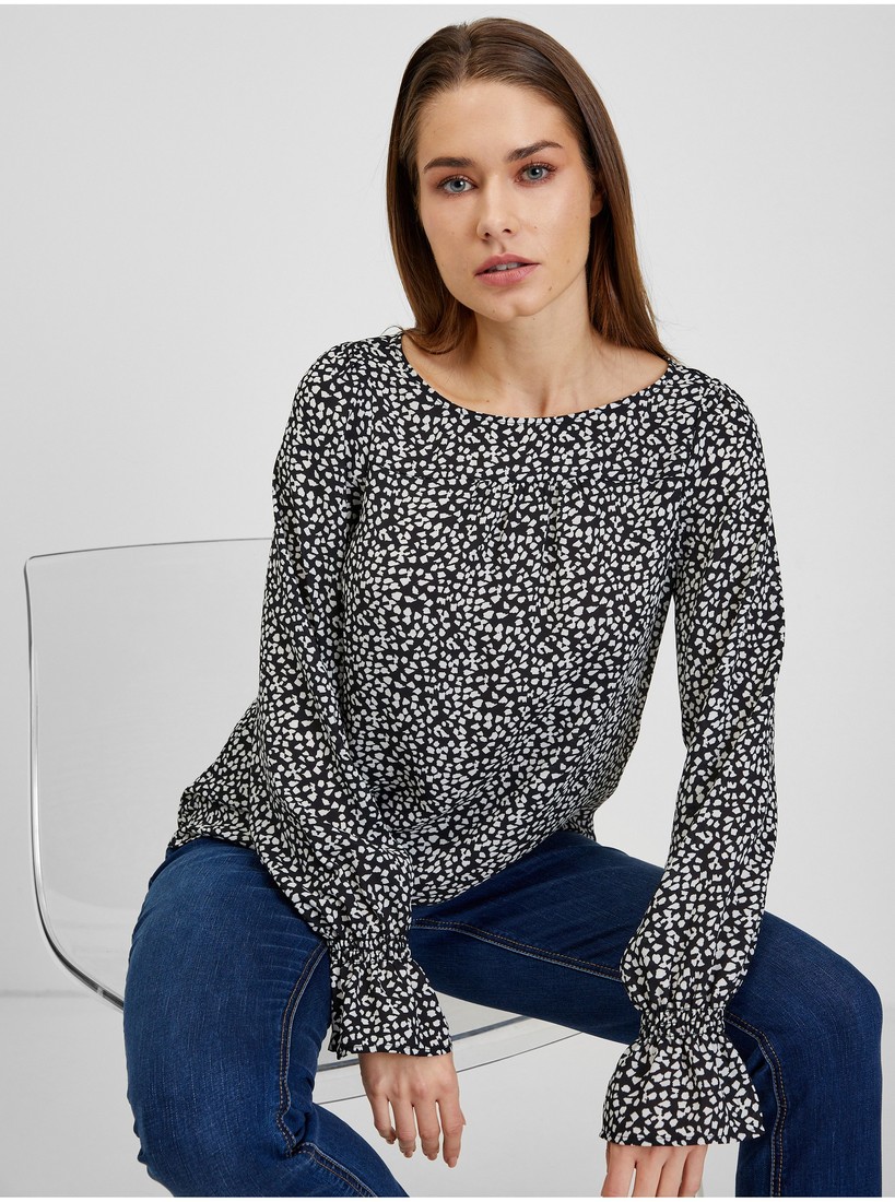 Orsay Black & White Ladies Patterned Blouse - Women