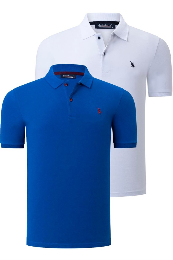 DUAL SET T8561 DEWBERRY MENS TSHIRT-WHITE-SAKS