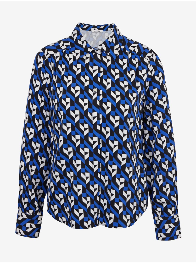 Orsay Black-Blue Ladies Patterned Blouse - Ladies