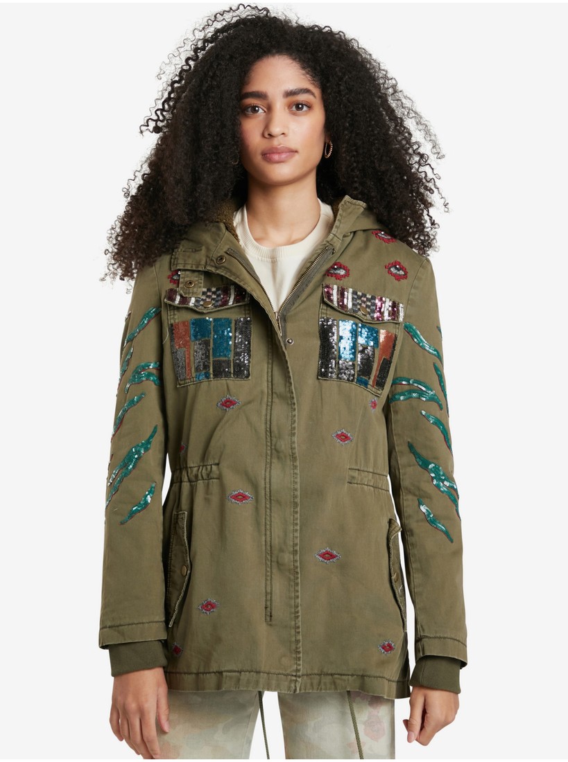 Khaki Women's Lightweight Jacket Desigual Flix - Women