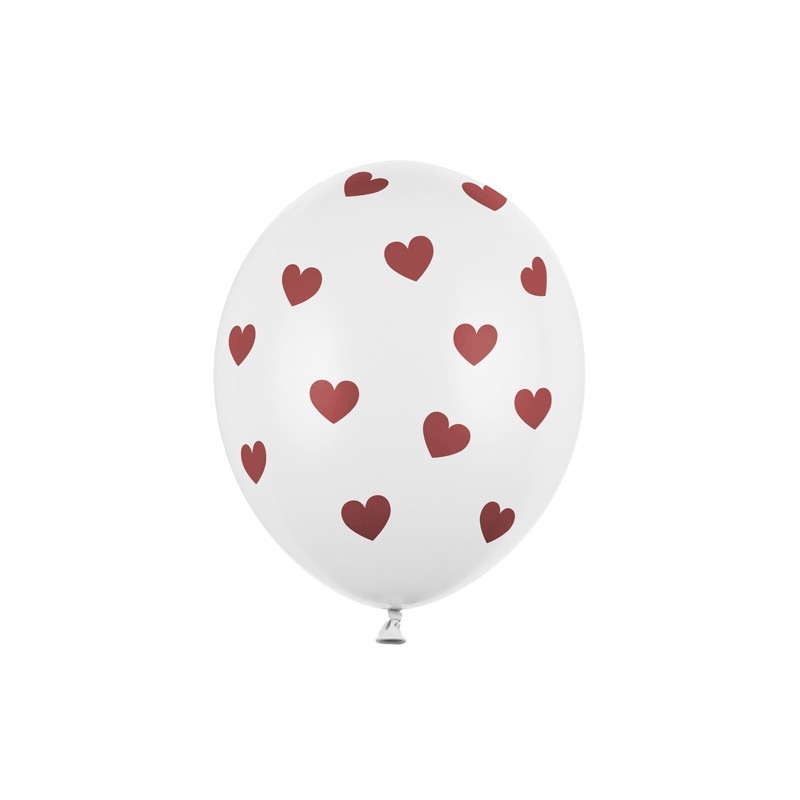 SB14P-228-008 Party Deco Balón - Srdiečko - matný, 30cm (5ks)