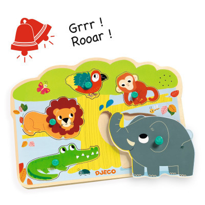 Vkladacie zvukové puzzle na doske - Baobab