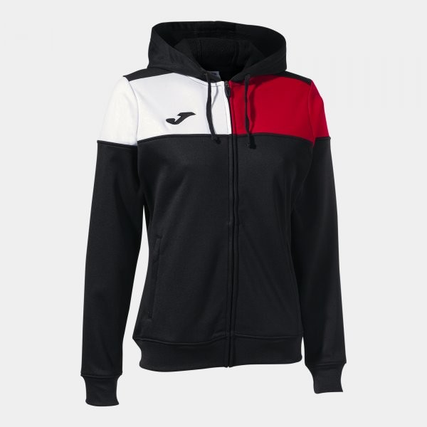 CREW V ZIP-UP HOODIE BLACK RED WHITE 2XS