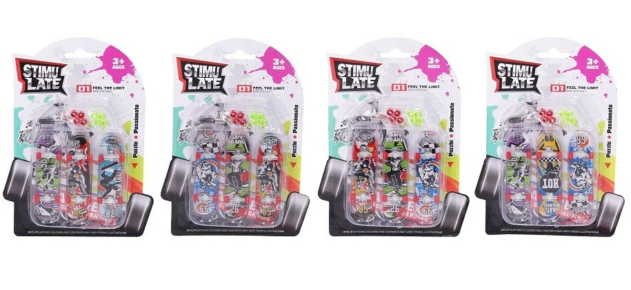 Skateboard prstový s vymeniteľnými kolieskami 3ks/9cm