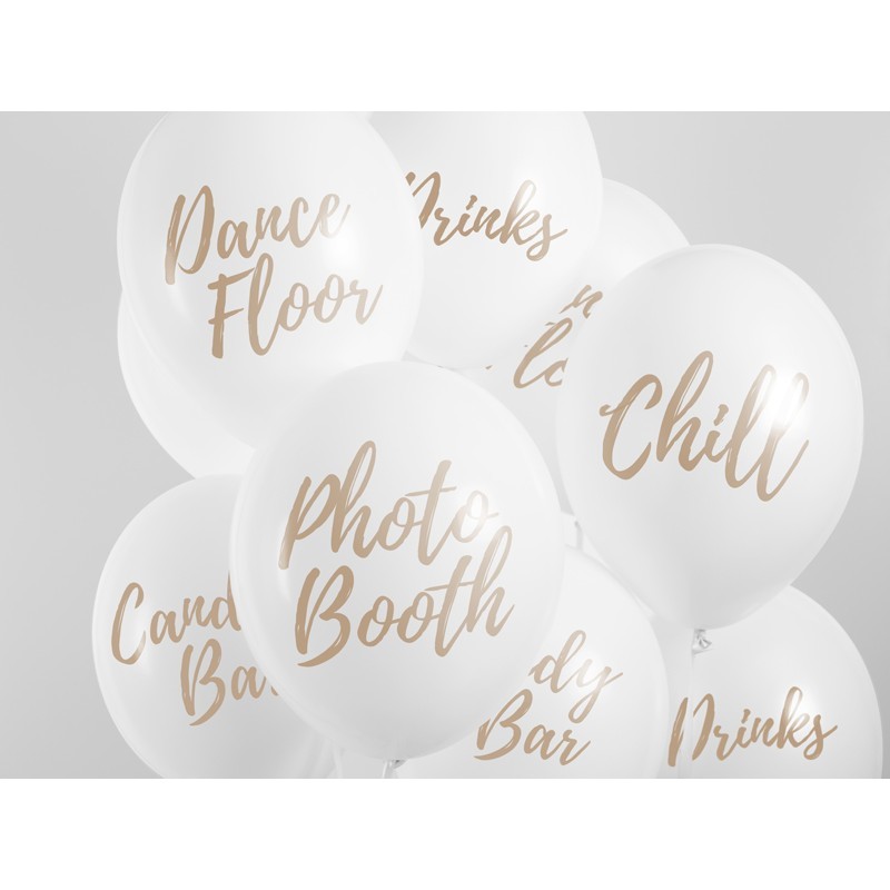 SB14P-272-008-6 Party Deco Set balónov na svadbu - Označenia 30cm, 6ks