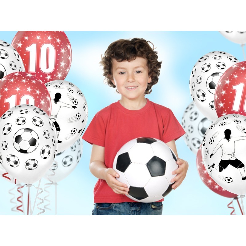 SB14P-138-008-6 Party Deco Set bielych balónov - Futbalista - 30cm, 6ks