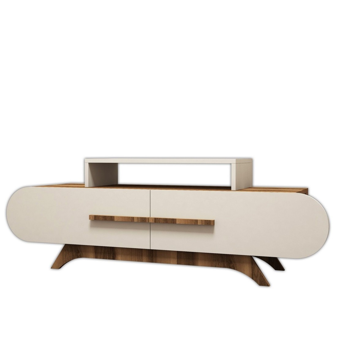 TV stolek ROSE 145 cm ořech/krémovo-bílý