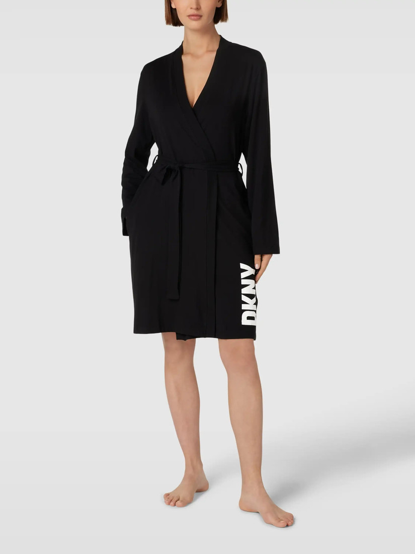 Krátky dámsky župan YI2122635 001 čierny - DKNY XS