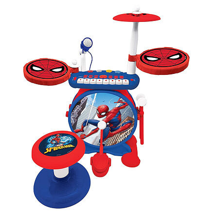 Lexibook Elektronický bicí hudobný set Spider-Man so sedátkom