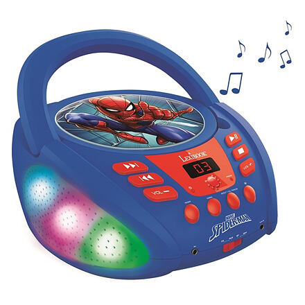 Lexibook Prenosný Bluetooth CD prehrávač Spider-Man so svetelnými efektmi