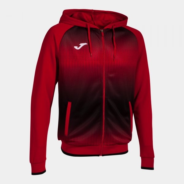 TIGER V ZIP-UP HOODIE RED BLACK 2XS