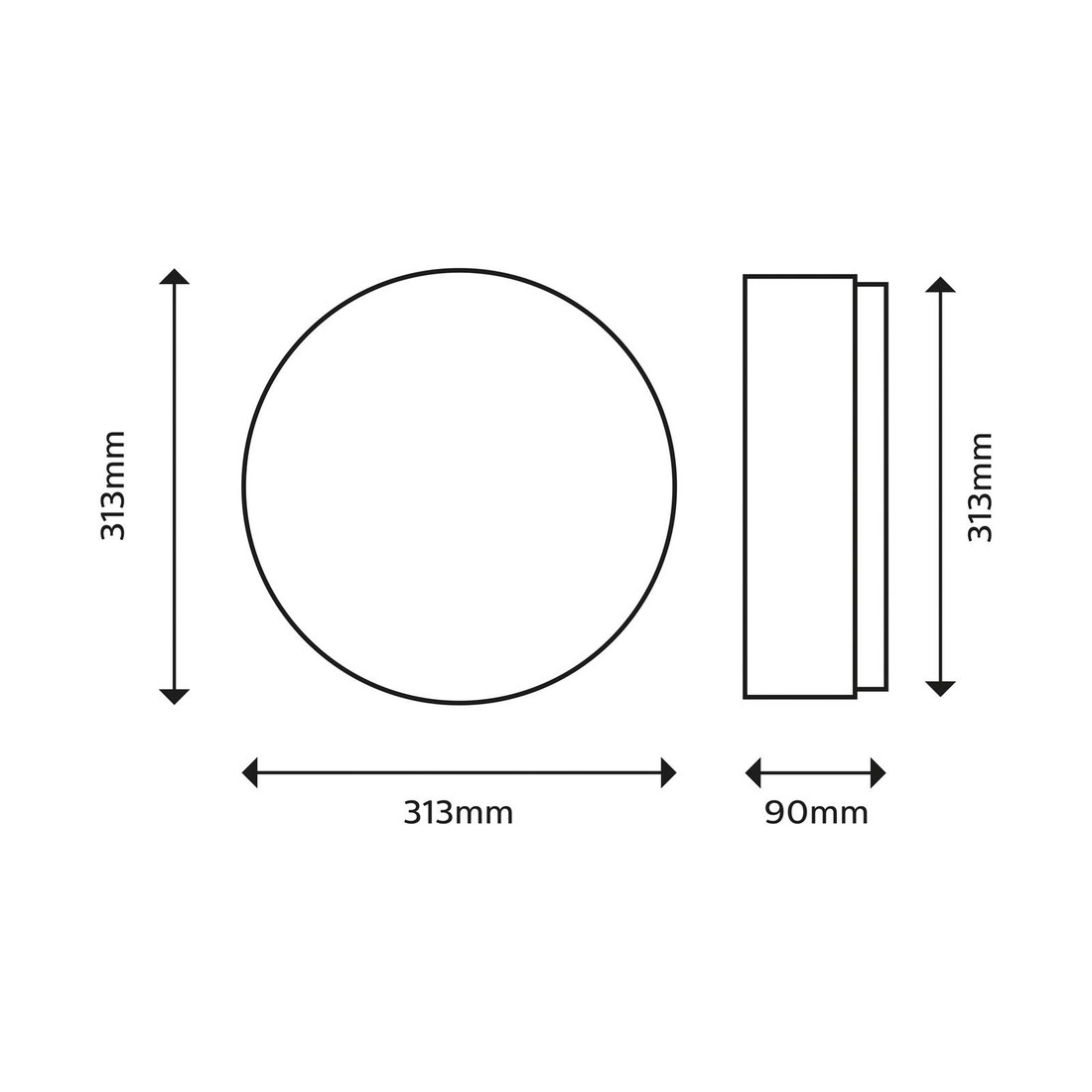 Philips Doris stropné LED svetlo 2700K čierna 35cm