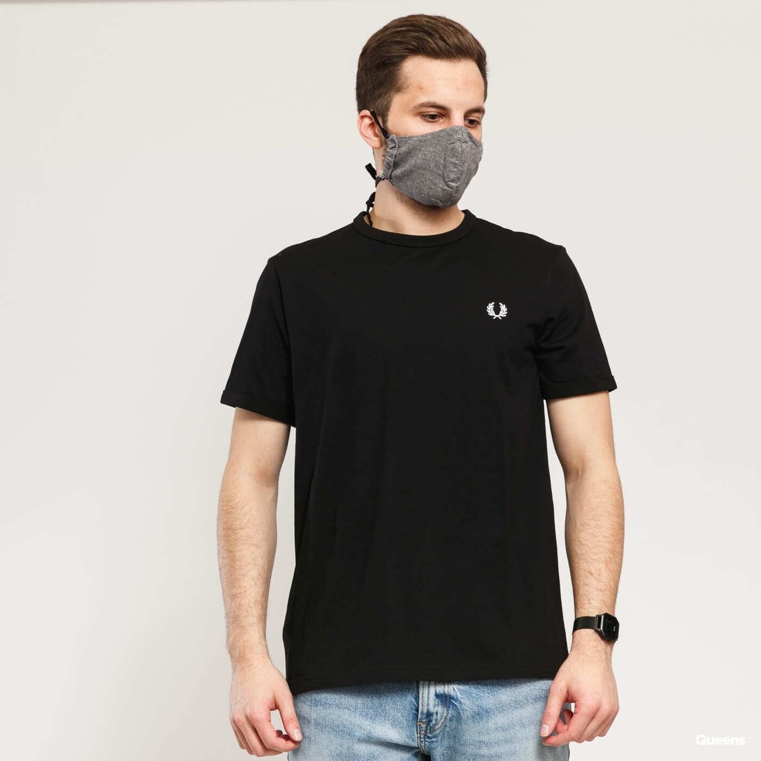 FRED PERRY Ringer Tee Black