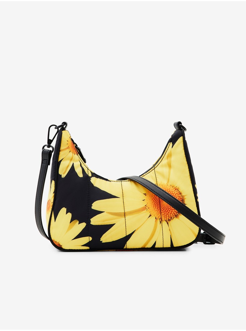 Yellow-black women's floral handbag Desigual Lacroix Margaritas Medley - Ladies