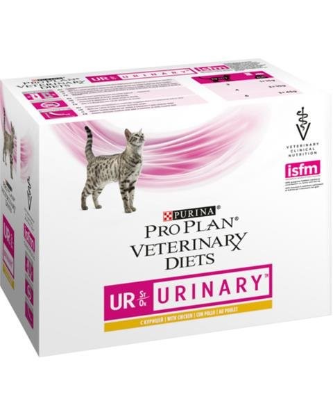 Purina Pro Plan Veterinary Diets Feline UR ST/OX - Urinary s kuracím  - 10 x 85 g