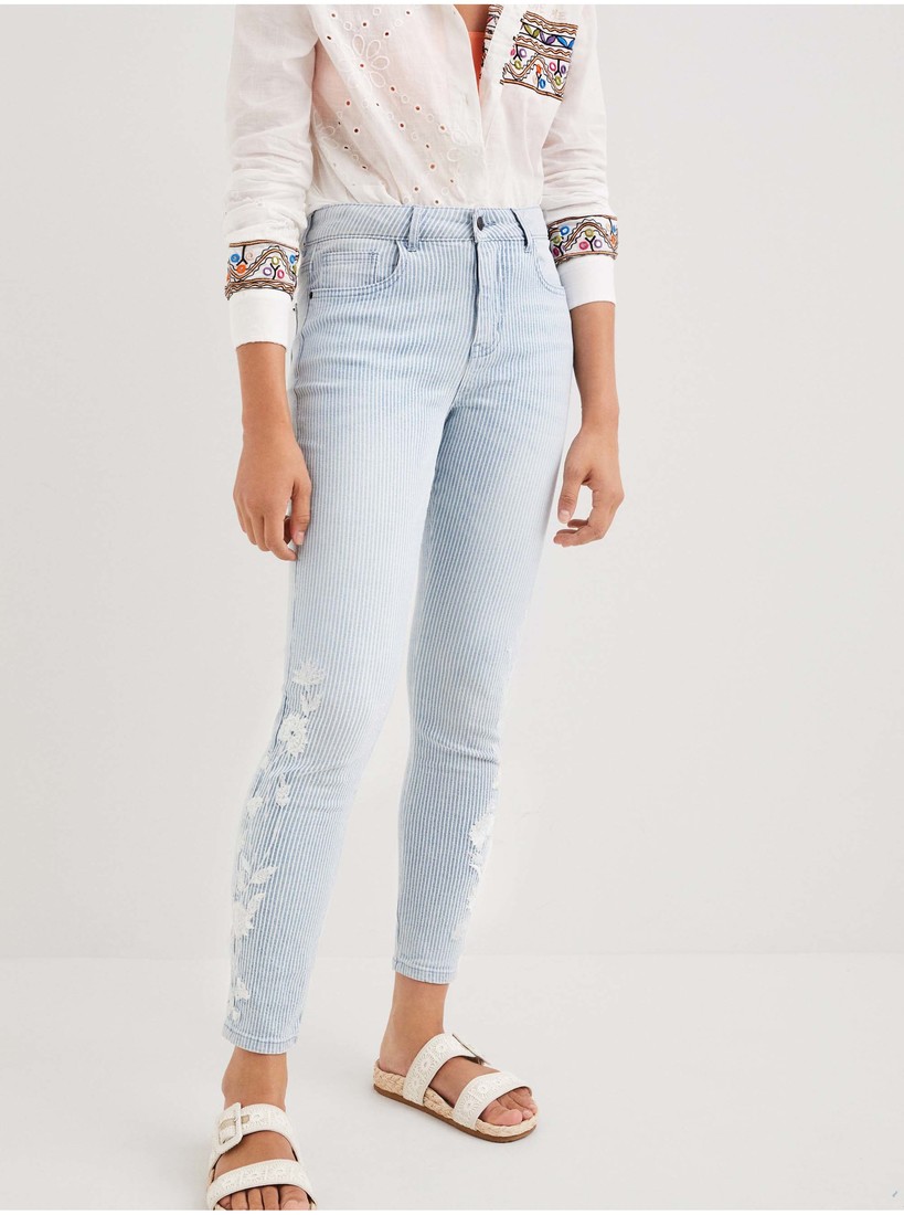 Light blue ladies striped jeans Desigual Agra - Women