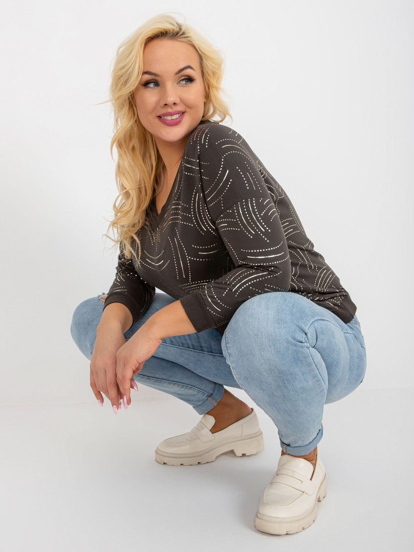 Blúzka RV BZ 8514.04P tmavá khaki jedna velikost