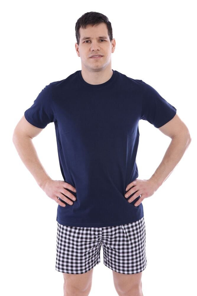 Pánske bavlnené tričko Basic tmavo modré modrá M