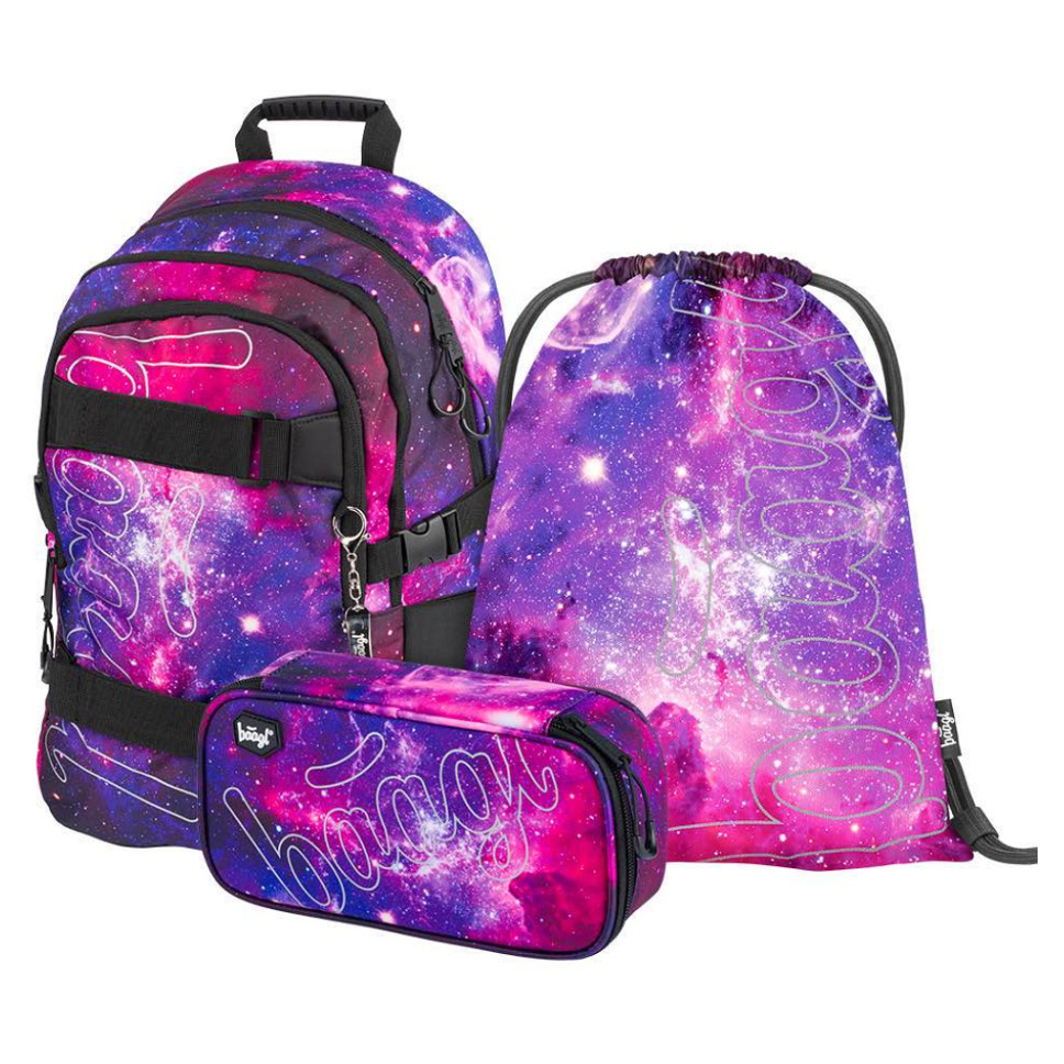 BAAGL Set galaxy batoh, peračník, sáčok