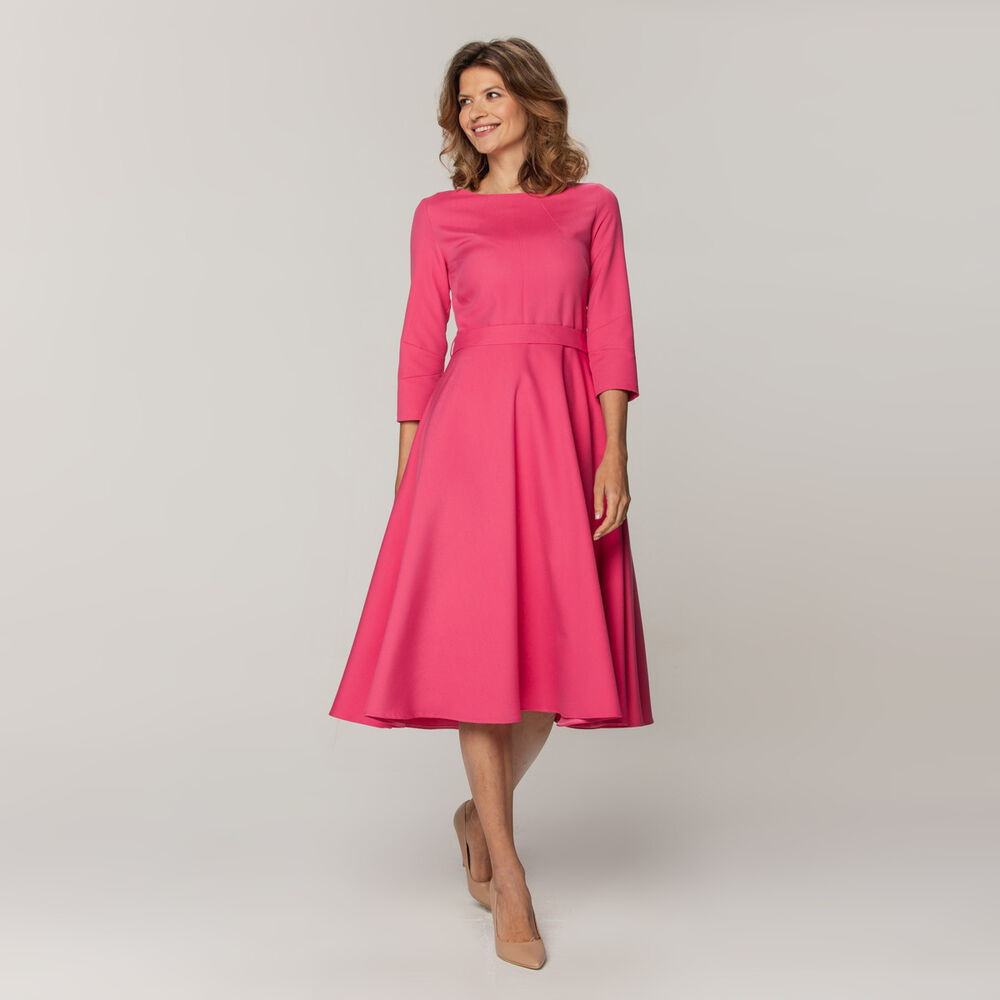 Dámske elegantné midi šaty ružovej farby 15323