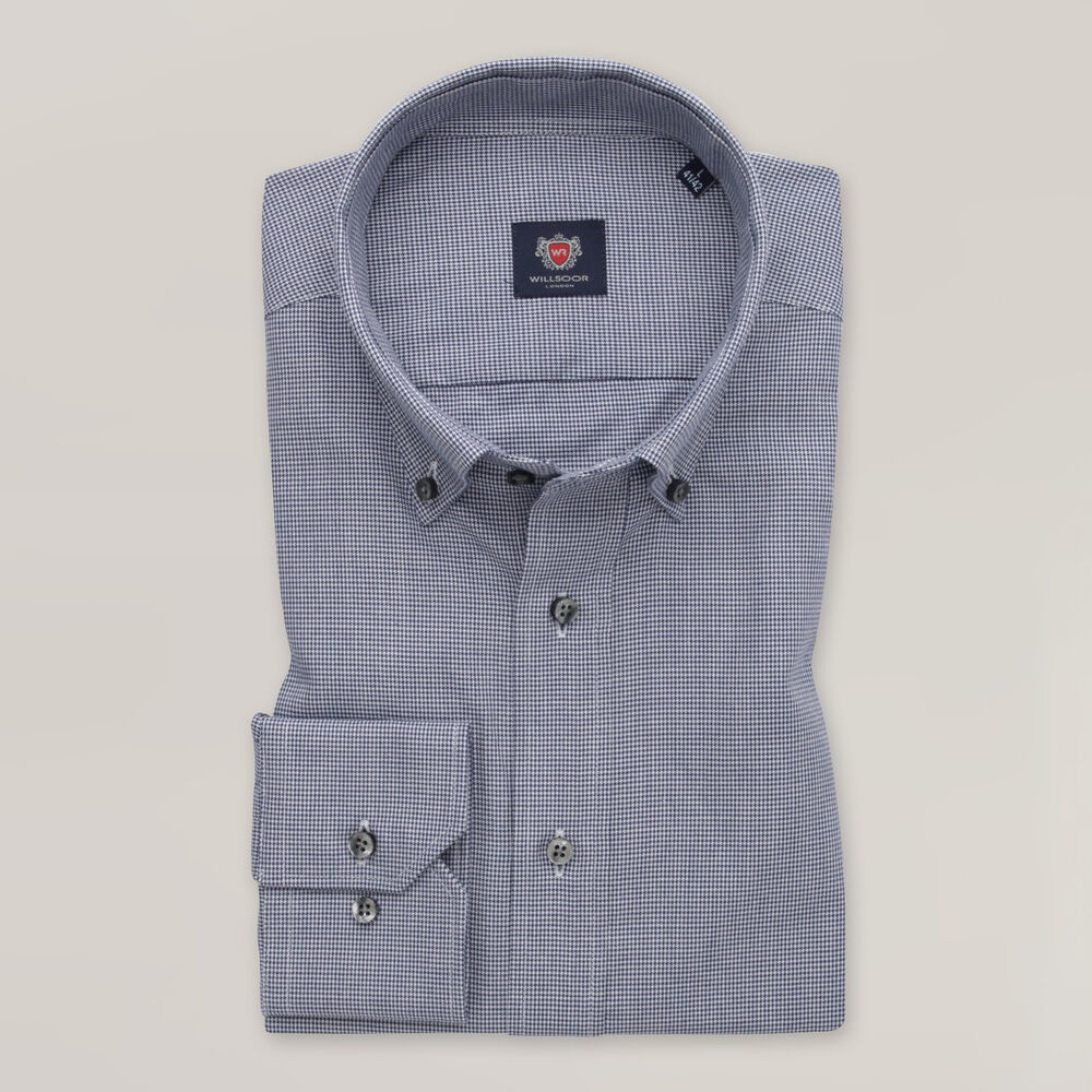 Pánska slim fit košeľa tmavomodrá s pepito vzorom 15293