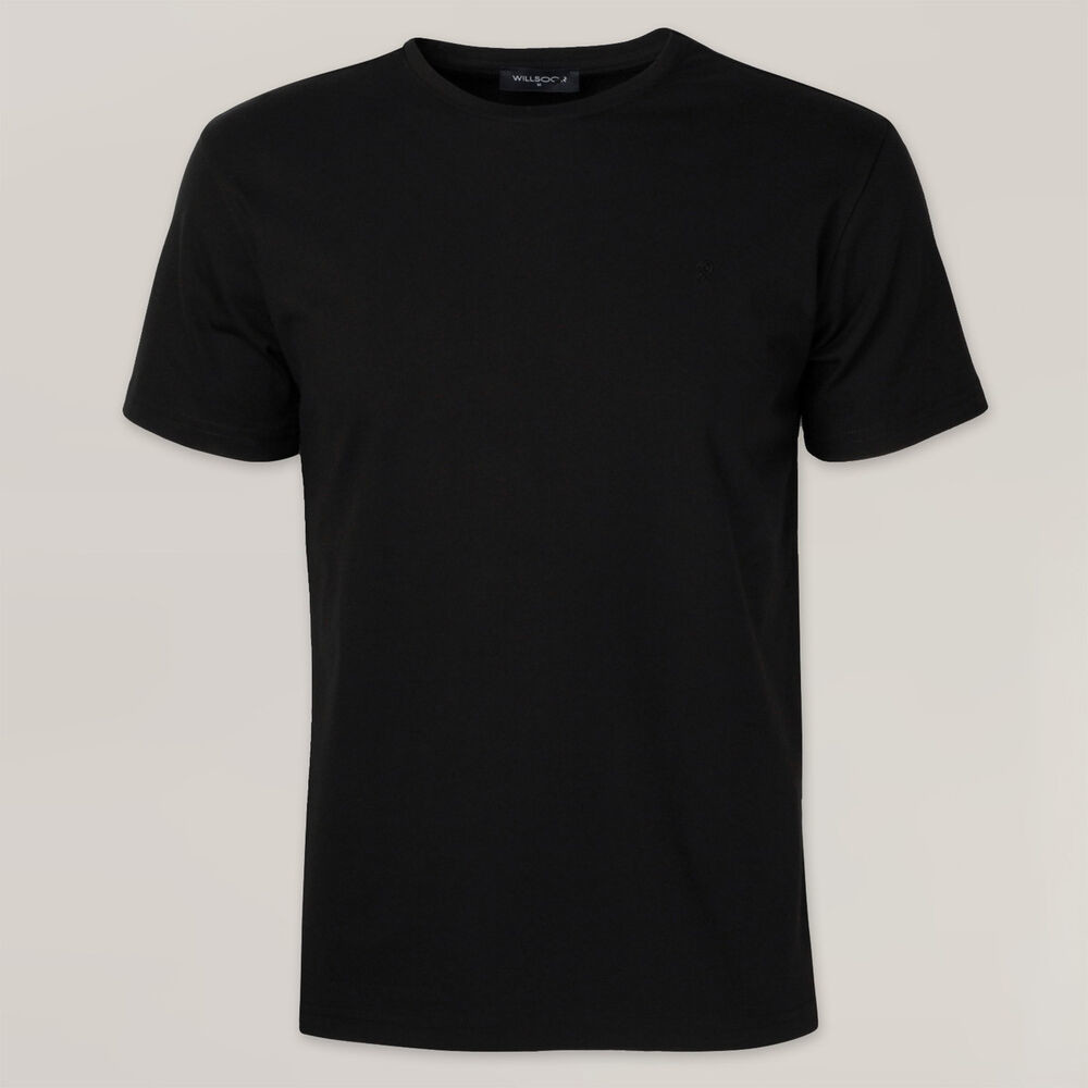 Pánske tričko čiernej farby s hladkým vzorom 15303