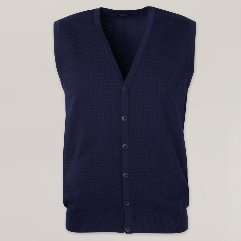 Pánska vesta tmavomodrá s jemným vzorom 15315